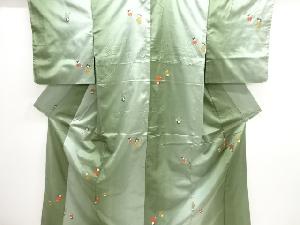 童子模様織り出し手織り紬着物